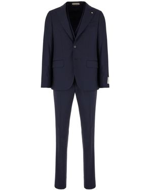 Corneliani Single Breasted Suits - Blu