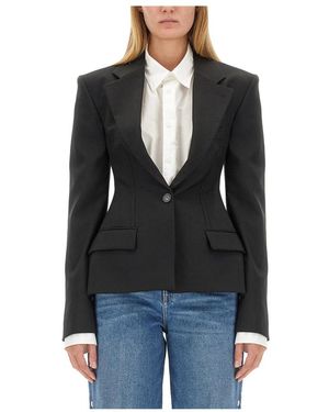 Stella McCartney Jassen ,Zwart ,Katoen Sculpted Blazer