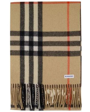Burberry Accessoires ,Veelkleurig ,Kasjmier Mu Giant Check Sjaal - Meerkleurig