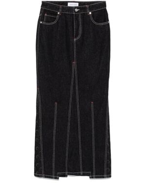 Marine Serre Denim Skirts - Black