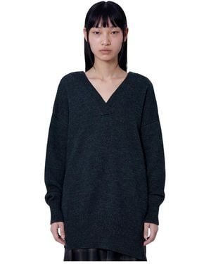 Our Legacy Truien & Vesten ,Zwart ,Wol Raise V-Neck Trui - Blauw