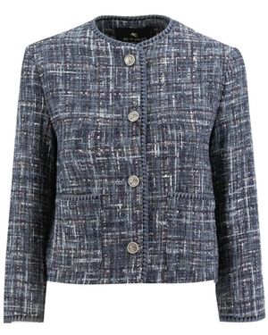 Etro Tweed Jackets - Blauw