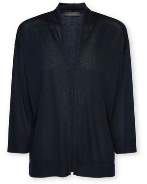 Elena Miro Relaxed Fit Open-Front T-Shirt - Blauw