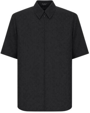 Gucci Overhemden ,Zwart ,Katoen Short Sleeve Shirt