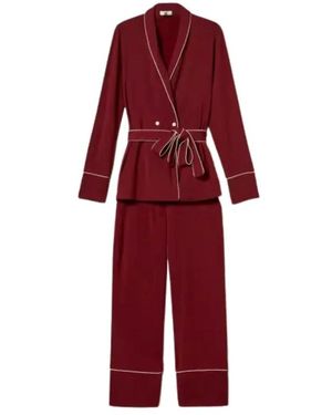 Twinset Nachtkleding ,Rood ,Polyester Belted Pyjama Set
