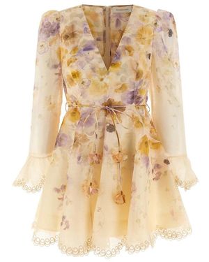 Zimmermann Memento Geborduurde Mini Jurk - Metallic