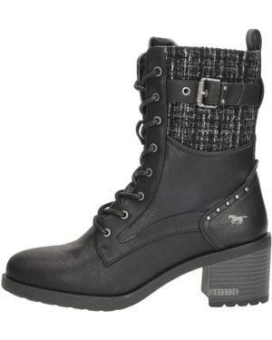 Mustang Veterschuhe Mit Absatz - Schwarz