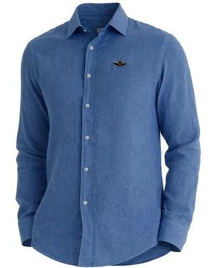 Aeronautica Militare Casual Shirts - Blue