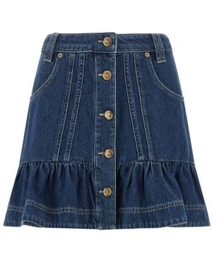 FARM Rio Rokken ,Blauw ,Katoen Minirok Met Ruches