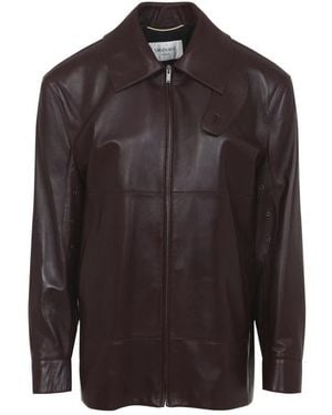 Saint Laurent Leather Jackets - Brown