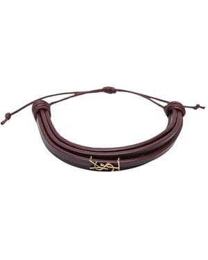 Saint Laurent Cassandre Armband Aus Mehreren Strängen - Braun