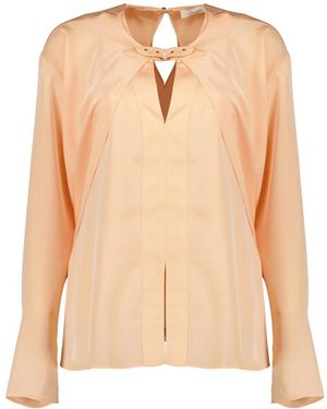 Rabanne Satijnen Blouse Met Lange Mouwen - Naturel