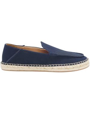 BOSS Espadrilles Aus Wildleder Mit Jute-Zwischensohle - Blau