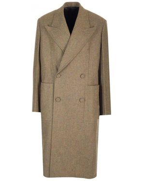 Givenchy Double-Breasted Coats - Natural