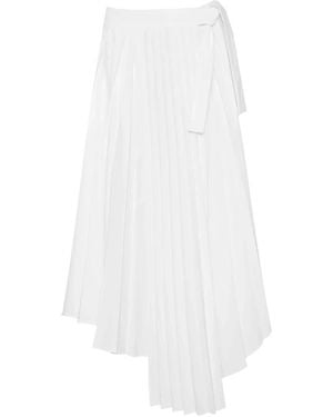 Beatrice B. Asymmetrische Geplooide Rok - Wit