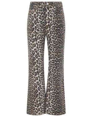 Ganni Cropped Pants - Gray
