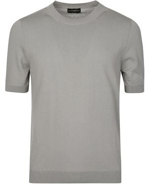 Ballantyne Kurzarm-Pullover Uni - Grau
