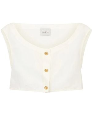 LeKasha Sleeveless Tops - White