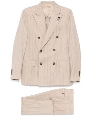 Lardini Double Breasted Suits - Natural