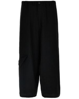 Yohji Yamamoto Ta Tuxedo Broek Met Uitgesneden Details - Zwart