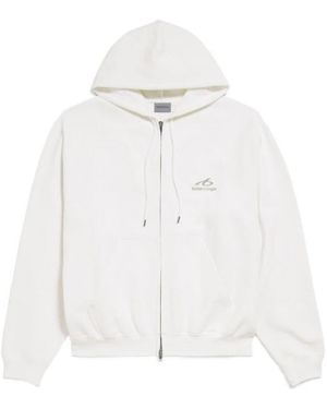 Balenciaga Hoodies & Sweatvesten ,Wit ,Nylon Truien