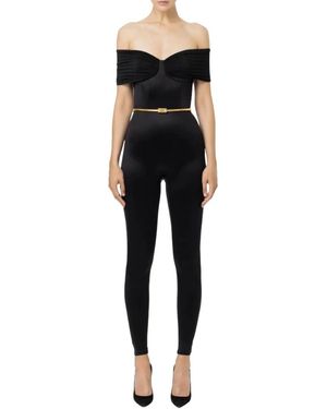 Elisabetta Franchi Polyesterkleider Und Jumpsuits - Schwarz