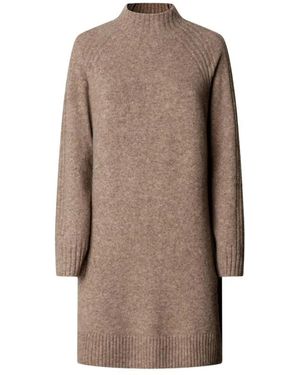 Pepe Jeans Kurzes Strickkleid - Braun