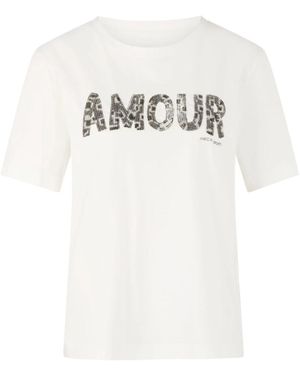 Marc Cain Tops ,Wit ,Pailletten T-Shirt Met Pailletten