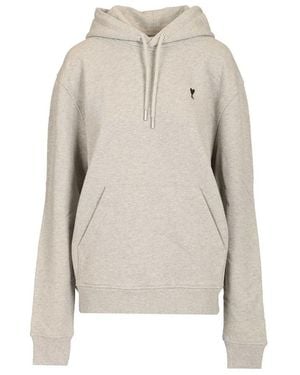 Ami Paris Loopback Light Fleece Adc Hoodie - Naturel