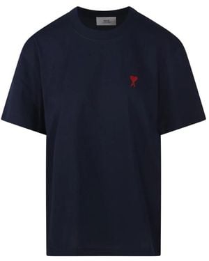 Ami Paris Tops ,Blauw ,Katoen Adc T-Shirt
