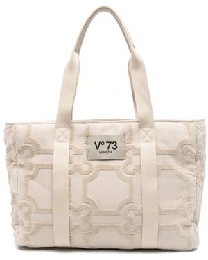 V73 Tassen ,Katoen Amy Tote Bag - Naturel