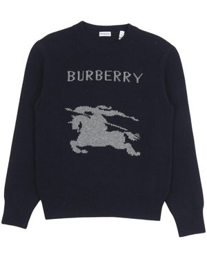 Burberry Round-Neck Knitwear - Blue