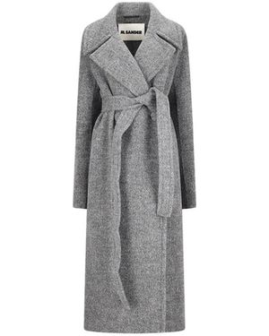 Jil Sander Belted Coats - Gris