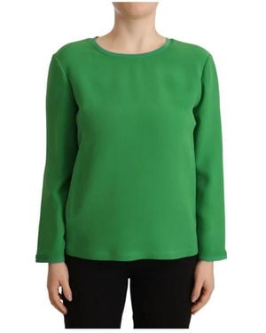 Armani Seidener pullover mit langen ärmeln - Grün