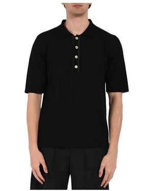 Grifoni Polo Aus Baumwolle Mit Knopfleiste - Schwarz