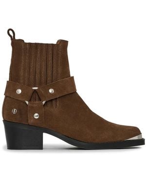 Anine Bing Cowboy & Biker Boots - Brown