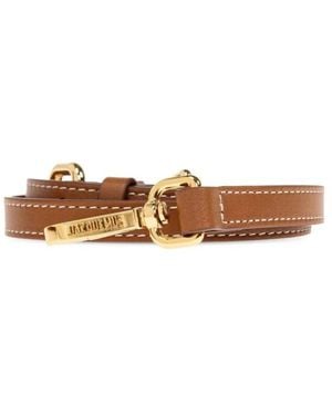 Jacquemus Ledergürtel Mit Goldfarbener Hardware - Braun