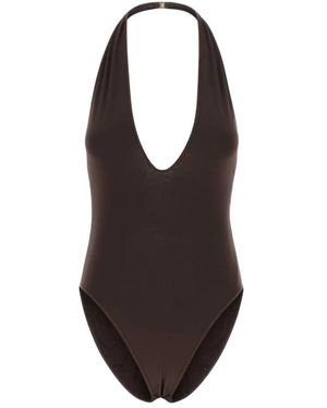 Zimmermann Badmode ,Bruin ,Luna Halter Bodysuit