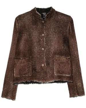 Avant Toi Jassen ,Bruin ,Tweed Bouclé Tweed Jas