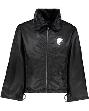 Random Identities Jacke Mit Abnehmbarem Kunstfellkragen - Schwarz