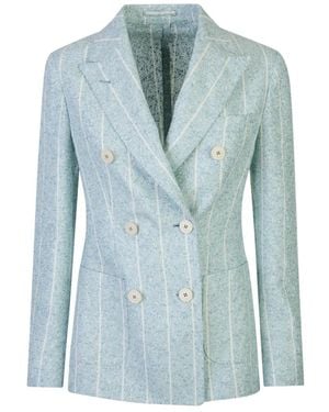 Eleventy Double-Breasted Jacket - Blauw