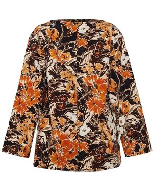 Marni Tops ,Veelkleurig ,Katoen Top Met Bloemenmotief - Oranje