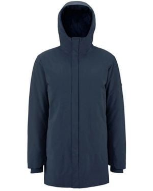Scandinavian Edition Minimalistischer mid-length parka mit kapuze - Blau