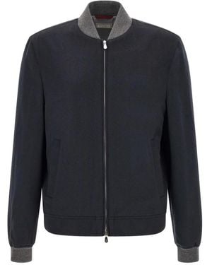 Brunello Cucinelli Bomber Jackets - Blue