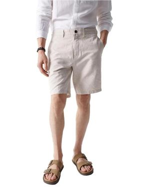 Salsa Jeans Leinen shorts stilvoll bequem - Natur