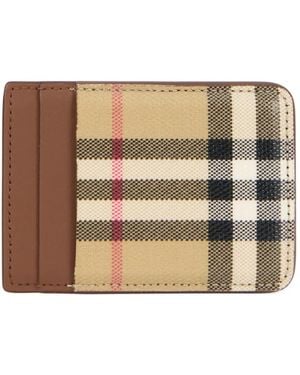 Burberry Tartan Geldbörse - Natur