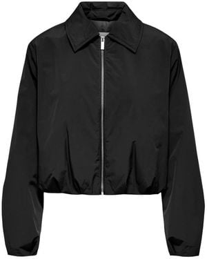 ONLY Jassen ,Zwart ,Polyester Blazer Met Ronde Hals, Ritssluiting En Klassieke Kraag