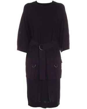 DKNY Maxi Front Pockets Dress - Black