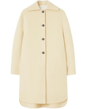 Jil Sander Single-Breasted Coats - Natural