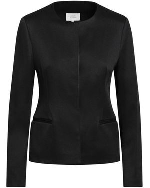 Loulou de Saison Jassen ,Zwart ,Wol Ema Kraagloze Tailored Jas